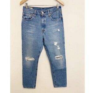 Levi's Premium Big E Button Fly Women's High-Rise 501 Jeans Sz W 28 L 30 Cotton